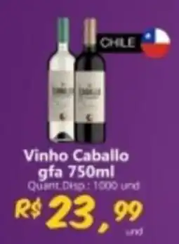 Supermercados Manentti Vinho Caballo oferta