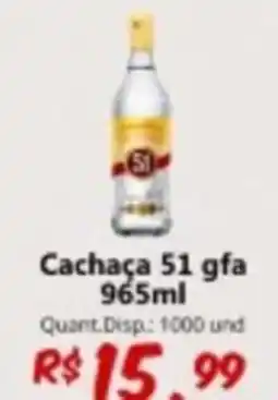 Supermercados Manentti Cachaça 51 gfa oferta