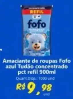 Supermercados Manentti Amaciante de roupas Fofo azul Tudão concentrado oferta