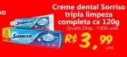 Supermercados Manentti Creme dental Sorriso tripla limpeza completa oferta
