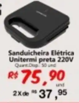 Supermercados Manentti Sanduicheira elétrica unitermi preta 220v oferta