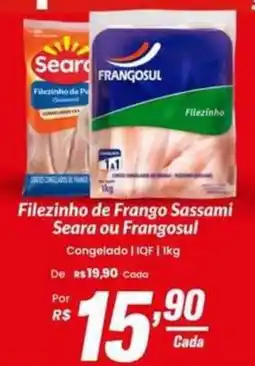 Stok Center Filezinho de Frango Sassami Seara ou Frangosul oferta