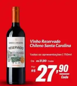 Stok Center Vinho reservado chileno santa carolina oferta
