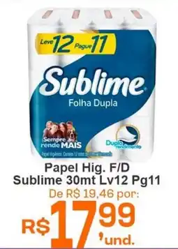 Cocipa Papel Hig. F/D Sublime 30mt oferta