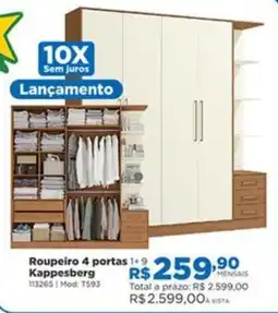 Lojas Solar Roupeiro 4 portas kappesberg oferta