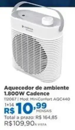 Lojas Solar Aquecedor de ambiente 1.800w cadence oferta