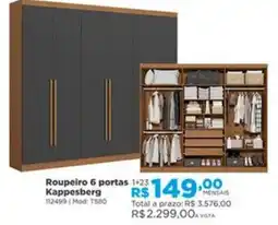 Lojas Solar Roupeiro 6 portas kappesberg oferta
