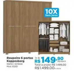 Lojas Solar Roupeiro 6 portas Kappesberg oferta