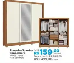 Lojas Solar Roupeiro 3 portas Kappesberg oferta