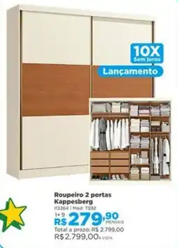 Lojas Solar Roupeiro 2 portas Kappesberg oferta