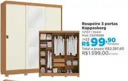 Lojas Solar Roupeiro 3 portas Kappesberg oferta