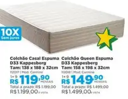 Lojas Solar Colchão Casal Espuma D33 Kappesberg oferta