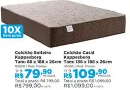 Lojas Solar Colchão Solteiro Kappesberg oferta
