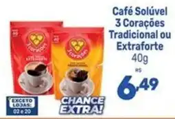 Supermercados Jau Serve Café Solúvel 3 Corações Tradicional ou Extraforte oferta