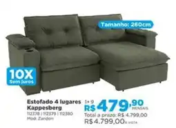 Lojas Solar Estofado 4 lugares Kappesberg oferta