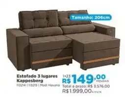 Lojas Solar Estofado 3 lugares Kappesberg oferta