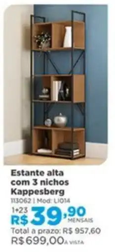 Lojas Solar Estante alta com 3 nichos oferta