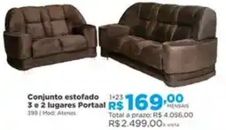 Lojas Solar Conjunto estofado 3 e 2 lugares Portaal oferta