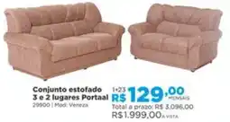 Lojas Solar Conjunto estofado 3 e 2 lugares Portaal oferta