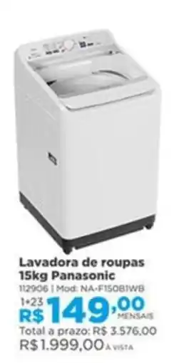Lojas Solar Lavadora de roupas 15kg Panasonic oferta