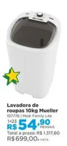 Lojas Solar Lavadora de roupas 10kg Mueller oferta