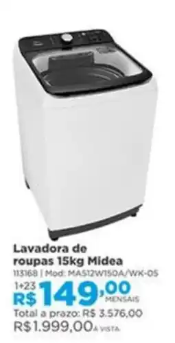 Lojas Solar Lavadora de roupas 15kg Midea oferta