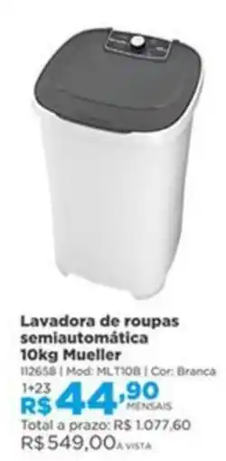 Lojas Solar Lavadora de roupas semiautomática 10kg Mueller oferta
