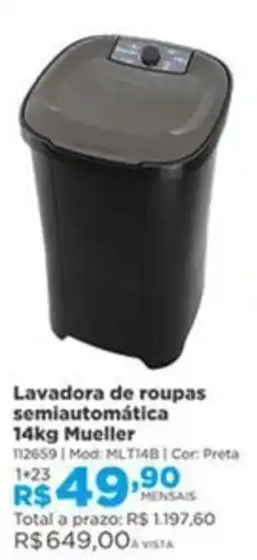 Lojas Solar Lavadora de roupas semiautomática 14kg Mueller oferta