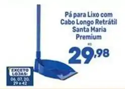 Supermercados Jau Serve Pá para lixo com cabo longo retrátil santa maria premium oferta