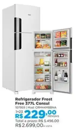 Lojas Solar Refrigerador Frost Free 377L Consul oferta