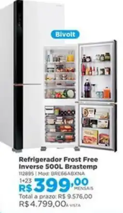 Lojas Solar Refrigerador Frost Free Inverse 500L Brastemp oferta