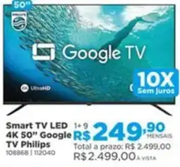 Lojas Solar Smart TV LED 4K 50" Google TV Philips oferta