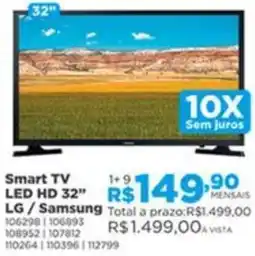 Lojas Solar Smart TV LED HD 32" LG / Samsung oferta