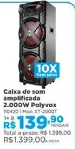 Lojas Solar Caixa de som amplificada 2.000W Polyvox oferta