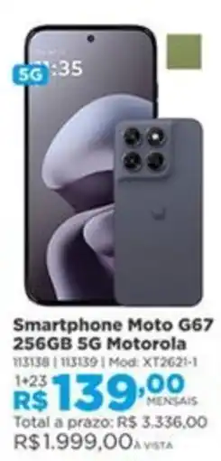 Lojas Solar Smartphone moto g67 256gb 5g motorola oferta