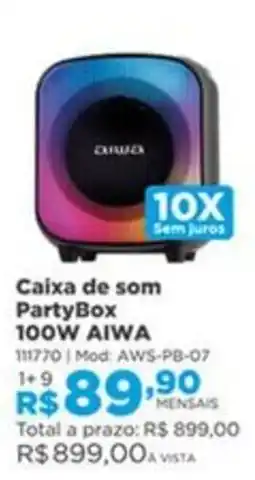 Lojas Solar Caixa de som PartyBox 100W AIWA oferta