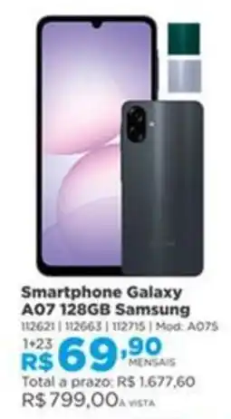 Lojas Solar Smartphone galaxy a07 128gb samsung oferta
