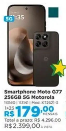 Lojas Solar Smartphone moto g77 256gb 5g motorola oferta
