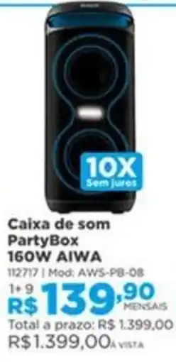 Lojas Solar Caixa de som PartyBox 160W AIWA oferta