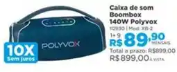Lojas Solar Caixa de som Boombox 140W Polyvox oferta