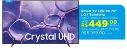 Lojas Solar Smart TV LED 4K 75" oferta