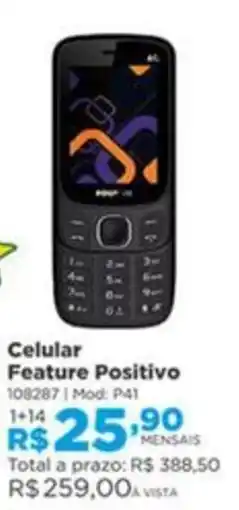 Lojas Solar Celular Feature Positivo oferta