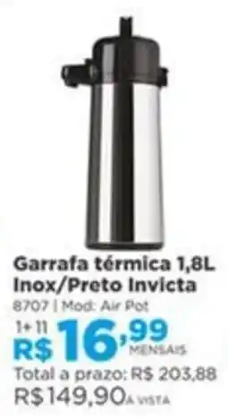 Lojas Solar Garrafa térmica inox/preto invicta oferta
