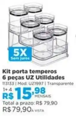Lojas Solar Kit porta temperos oferta