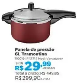 Lojas Solar Panela de pressão 6L Tramontina oferta