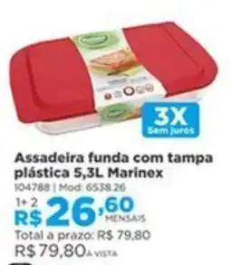 Lojas Solar Assadeira funda com tampa plástica Marinex oferta