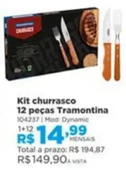 Lojas Solar Kit churrasco 12 peças Tramontina oferta