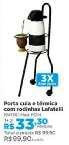 Lojas Solar Porta cuia e térmica com rodinhas Lafatelli oferta