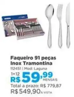Lojas Solar Faqueiro 91 peças inox tramontina oferta