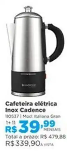Lojas Solar Cafeteira elétrica inox cadence oferta
